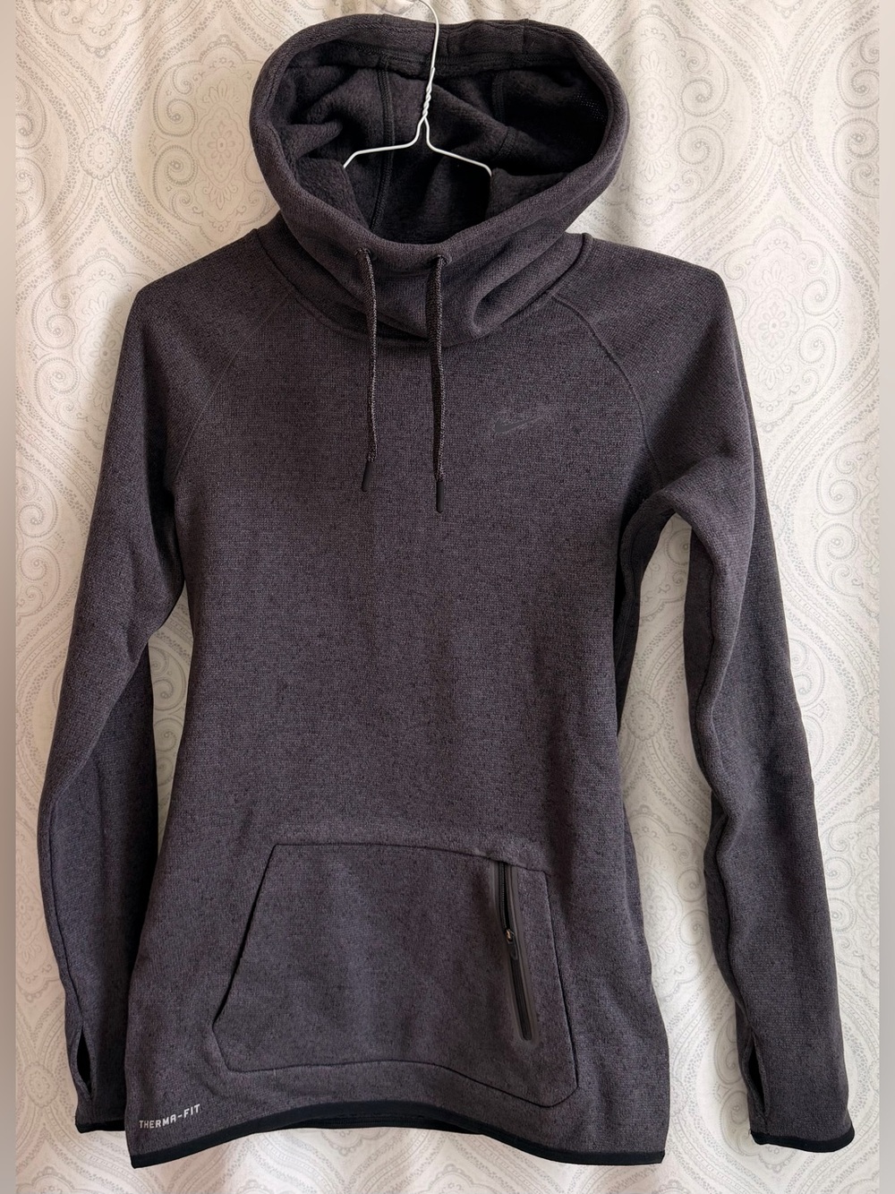 Nike Dark Charcoal Pullover Hoodie with Funnel Neck